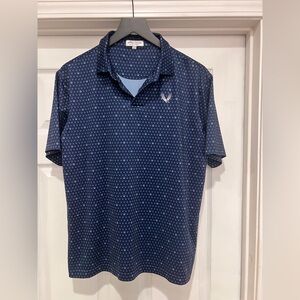 Peter Millar Navy Micro-Pattern Polo Shirt
